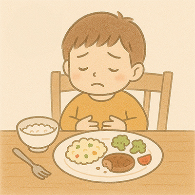 食べ物を残してしまう子