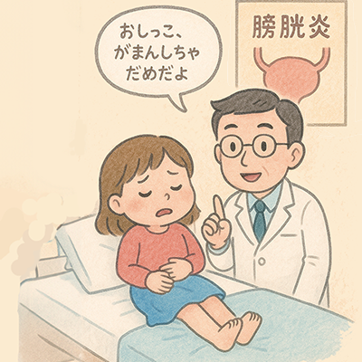 お医者さんに行く様子