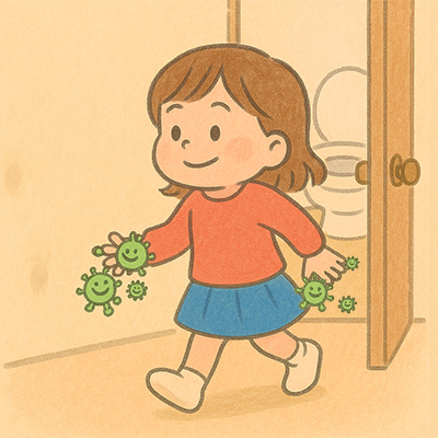 バイキンがついている手